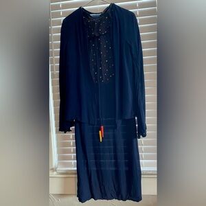 Vintage Art Deco 1930’s 2 pc Polka Dot Dress & Jacket with Bakelite Accents